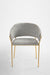 Eleanor Dining Chair Set Of 2 - W: 24 ’ D: 17’’ H: 31’’ SH: 18.5’’ / Light Grey Gold / Upholstered Fabric AND BRASS