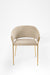 Eleanor Dining Chair Set Of 2 - W: 24 ’ D: 17’’ H: 31’’ SH: 18.5’’ / Off White Gold / Upholstered Fabric AND BRASS