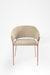 Eleanor Dining Chair Set Of 2 - W: 24 ’ D: 17’’ H: 31’’ SH: 18.5’’ / Off White Rose Gold / Upholstered Fabric AND BRASS