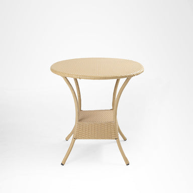 Elio Outdoor Table - Dia: 30’’ H: 30’’ / Biege / MS Frame and PVC Weaving - Outdoor Tables