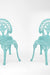 Ellis Cast Aluminium Chair IX set of 2 - L: 13.5’’ B: 13.5’’ TH: 34’’ SH: 16’’ / Seafoam Blue / Cast Aluminium