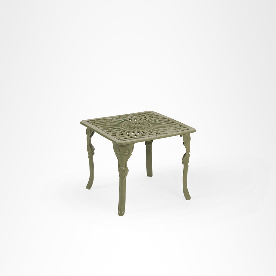 Ellis VI Cast Iron Table - L: 20’’ B: 20’’ TH: 17’’ / Matte Green / Cast Iron - Outdoor Furniture