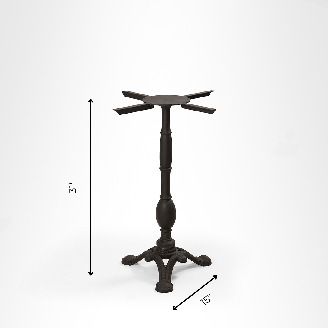 Ellis VII Cast Iron Base - Día: 15’’ H: 31’’ / Matte Black / Cast Iron - Outdoor Furniture