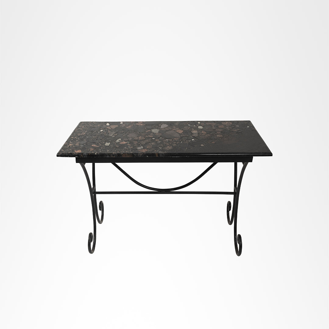Ellis XIII Metal And Granite Table - L: 48’’ B: 24’’ H: 30’’ / Black / Metal and Granite - Outdoor Furniture