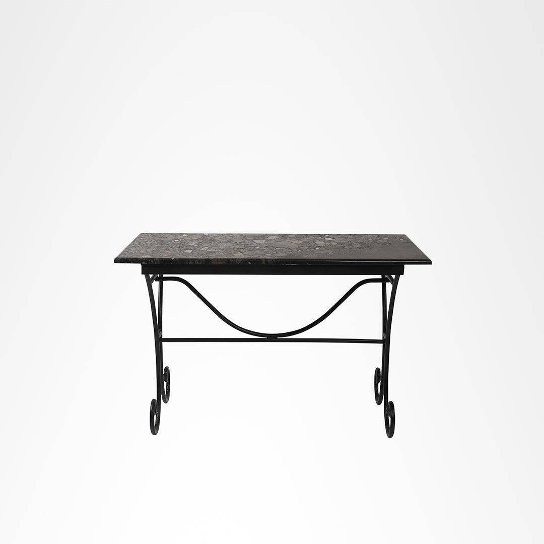 Ellis XIII Metal And Granite Table - L: 48’’ B: 24’’ H: 30’’ / Black / Metal and Granite - Outdoor Furniture
