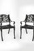 Ellis XIX Cast Iron Chair set of 2 - W: 17’’ D: 17’’ H: 31’’ SH: 16’’ / Matte Black / Cast Iron - Outdoor Furniture