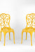 Ellis XV Cast Aluminium Chair set of 2 - L: 14’’ B: 14’’ TH: 34’’ SH: 16’’ / Matte Yellow / Cast Aluminium - Outdoor