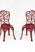 Ellis XV Cast Aluminium Chair set of 2 - L: 14’’ B: 14’’ TH: 34’’ SH: 16’’ / Matte Red / Cast Aluminium - Outdoor