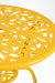 Ellis XVI Cast Aluminium Set - Chair- L: 18’’ B: 19’’ TH: 33’’ SH: 16’’ & Table- Dia: 24’’ TH: 25’’ / Matte Yellow