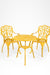Ellis XVI Cast Aluminium Set - Chair- L: 18’’ B: 19’’ TH: 33’’ SH: 16’’ & Table- Dia: 24’’ TH: 25’’ / Matte Yellow