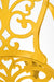 Ellis XVI Cast Aluminium Set - Chair- L: 18’’ B: 19’’ TH: 33’’ SH: 16’’ & Table- Dia: 24’’ TH: 25’’ / Matte Yellow