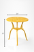 Ellis XVI Cast Aluminium Set - Chair- L: 18’’ B: 19’’ TH: 33’’ SH: 16’’ & Table- Dia: 24’’ TH: 25’’ / Matte Yellow