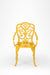 Ellis XVI Cast Aluminium Set - Chair- L: 18’’ B: 19’’ TH: 33’’ SH: 16’’ & Table- Dia: 24’’ TH: 25’’ / Matte Yellow