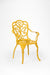 Ellis XVI Cast Aluminium Set - Chair- L: 18’’ B: 19’’ TH: 33’’ SH: 16’’ & Table- Dia: 24’’ TH: 25’’ / Matte Yellow