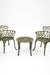 Ellis XXIII Cast Iron Table And Chair Set - Chair- W: 16’’ D: 16’’ H: 29’’ SH: 15’’ Table- Dia 20’’ H: 17’’ / Matte