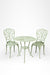 Ellis XXXII Cast Aluminium Table And Chair Set - Chair- L: 14’’ B: 14’’ TH: 34’’ SH: 16’’ & Table- Dia: 25’’ B: 20’’