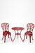 Ellis XXXII Cast Aluminium Table And Chair Set - Chair- L: 14’’ B: 14’’ TH: 34’’ SH: 16’’ & Table- Dia: 25’’ B: 20’’