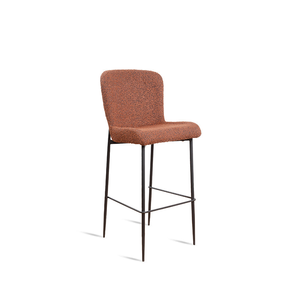 Elva Bar Stool - L:- 57 x W:- 45 x H:- 109 In Cms / Mild Steel and Upholstery - Indoor Furniture