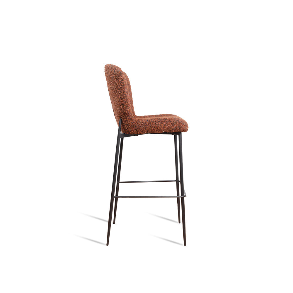 Elva Bar Stool - L:- 57 x W:- 45 x H:- 109 In Cms / Mild Steel and Upholstery - Indoor Furniture