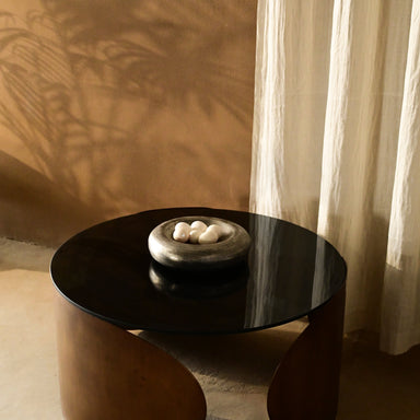 Eterna Coffee Table - L:32 x W:32 x H:17 In inches / Metal and Glass - Indoor Furniture