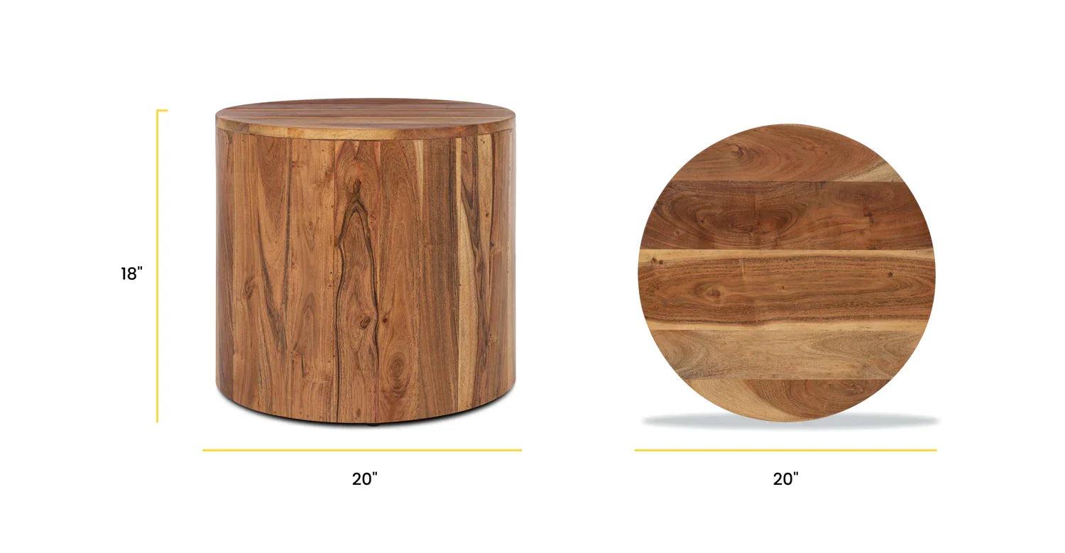 Ethena Side Table - Walnut / Wood / L:51 x D:51 x H:46 in cm - Indoor Furniture
