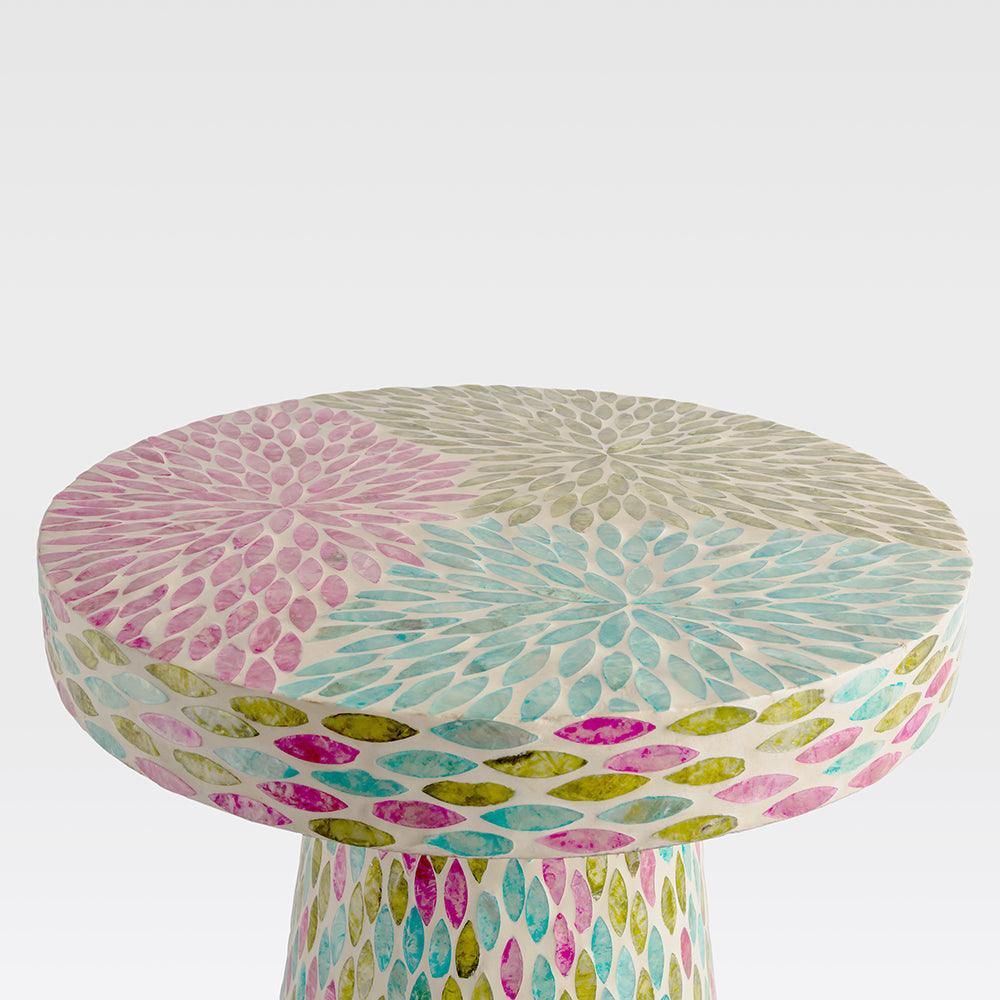 Eve Round Indoor Accent Table - Mother of Pearl / L:40 x B:40 x H:48 In cm - Indoor Furniture