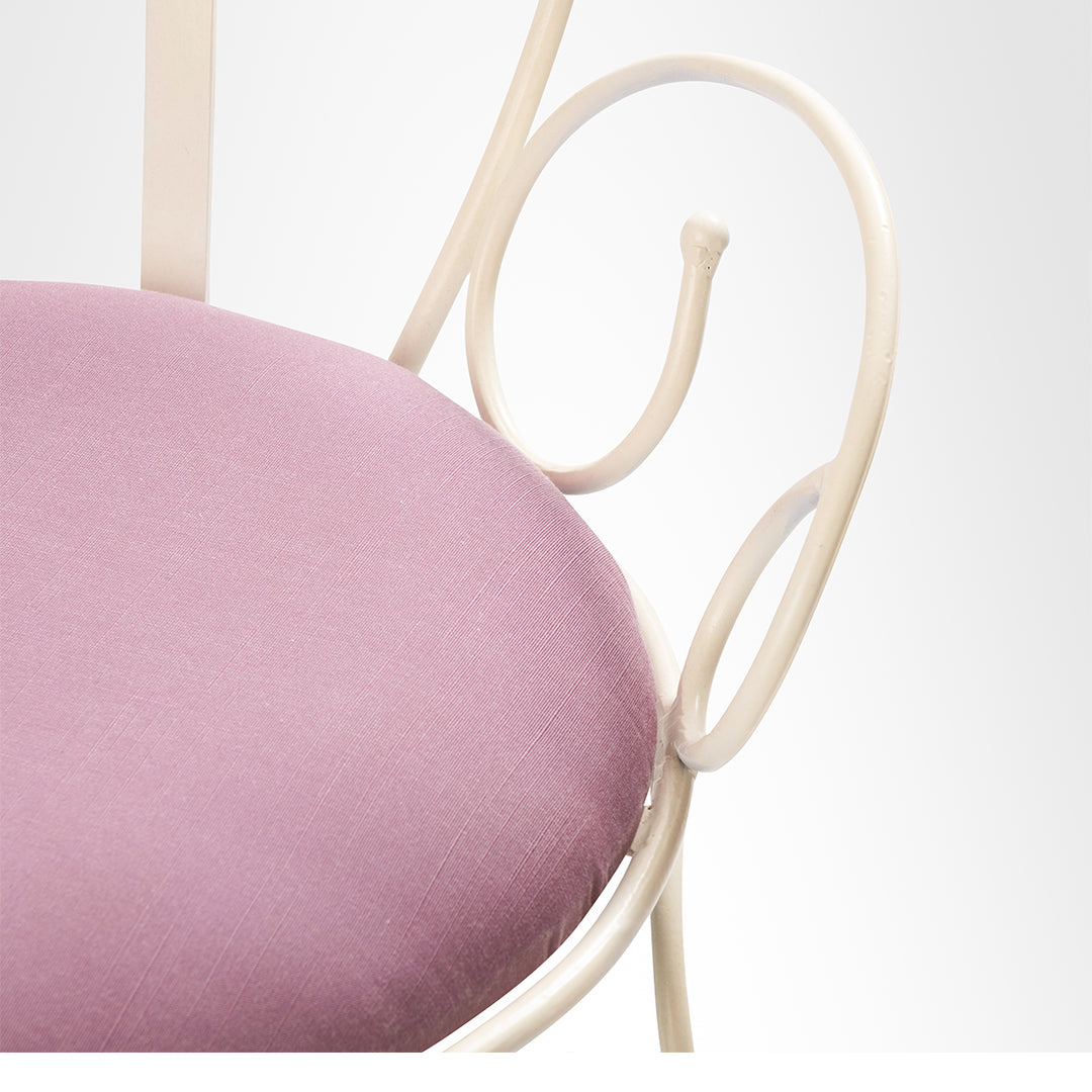Faro Chair - W: 18’’ D: 18’’ SH: 18’’ TH: 33’’ / Matte Grey / Wrought Iron and Outdoor Fabric - Outdoor Furniture