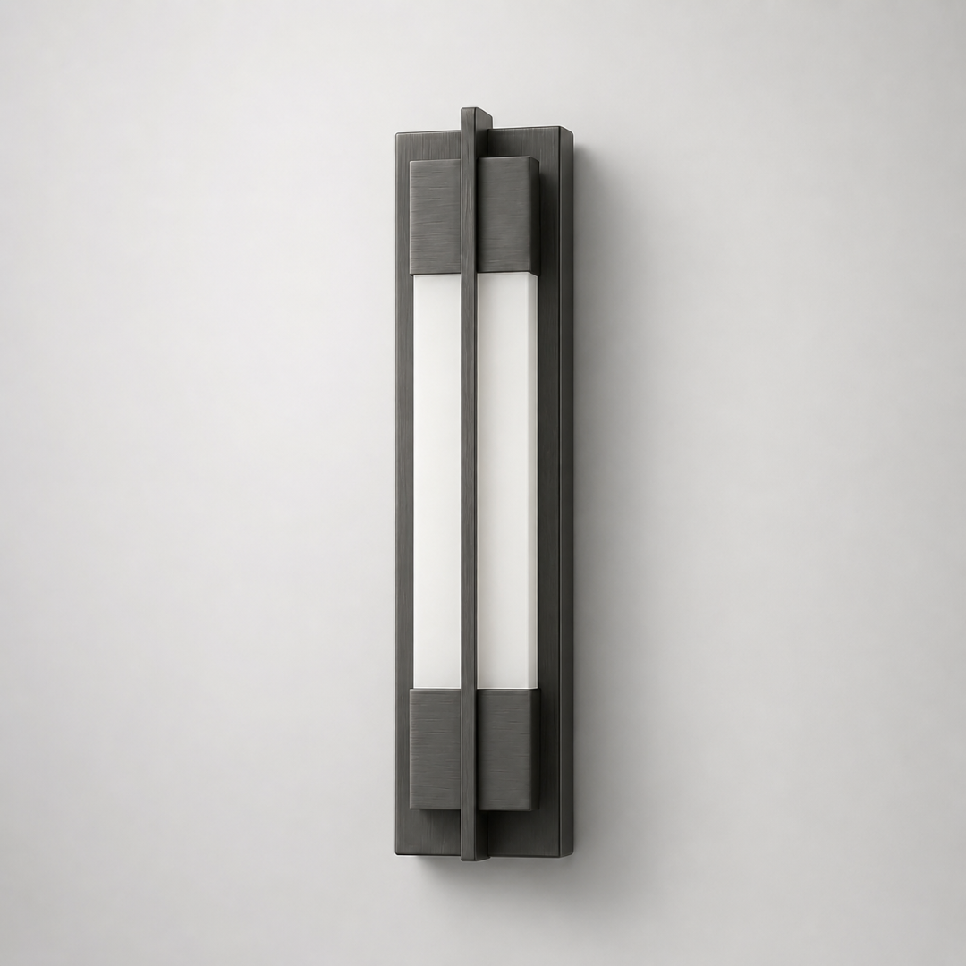 Faro Wall lamp - Stainless Steel & Acrylic / Black / H: 23.62’’ W: 4.72’’ - Outdoor Lighting