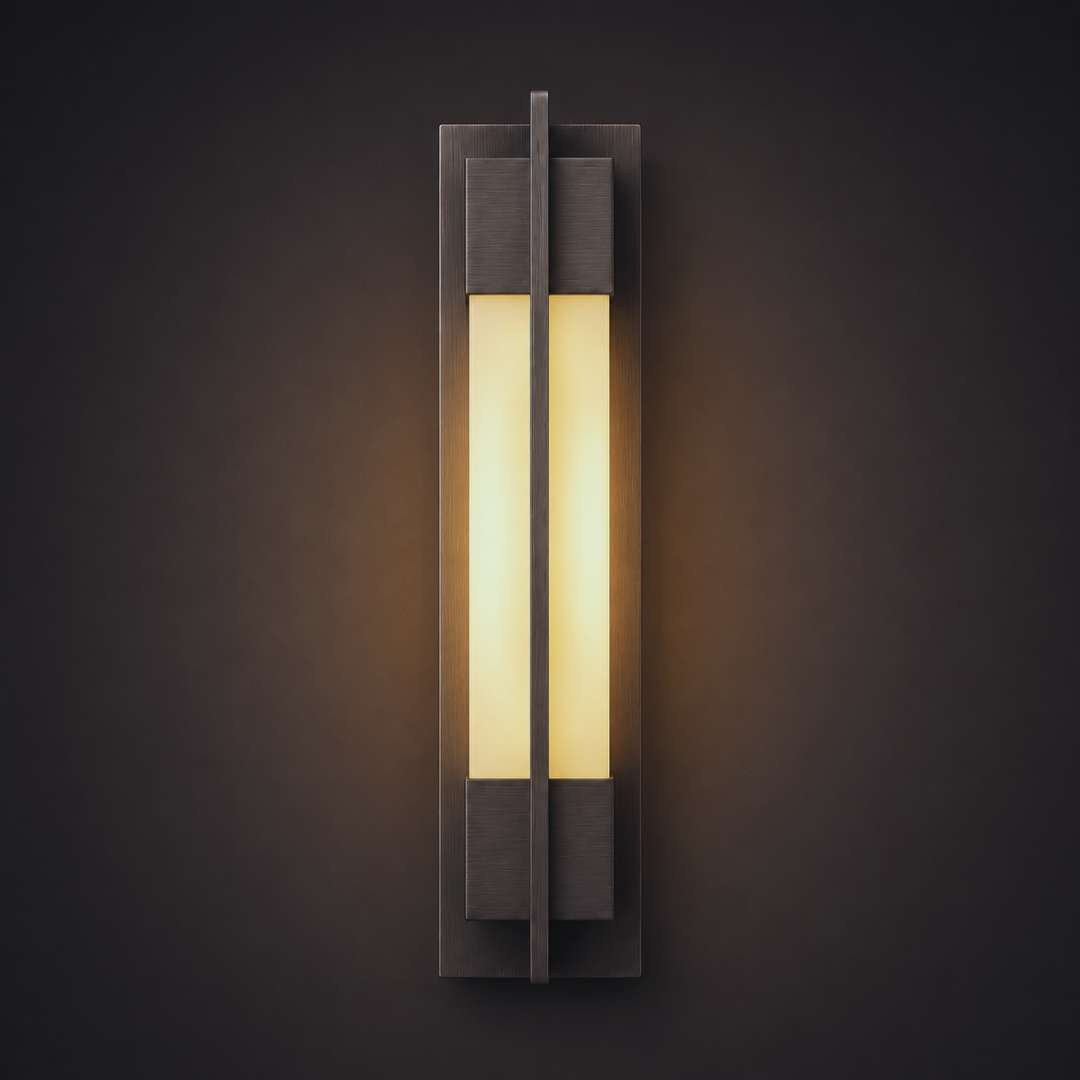 Faro Wall lamp - Stainless Steel & Acrylic / Black / H: 23.62’’ W: 4.72’’ - Outdoor Lighting