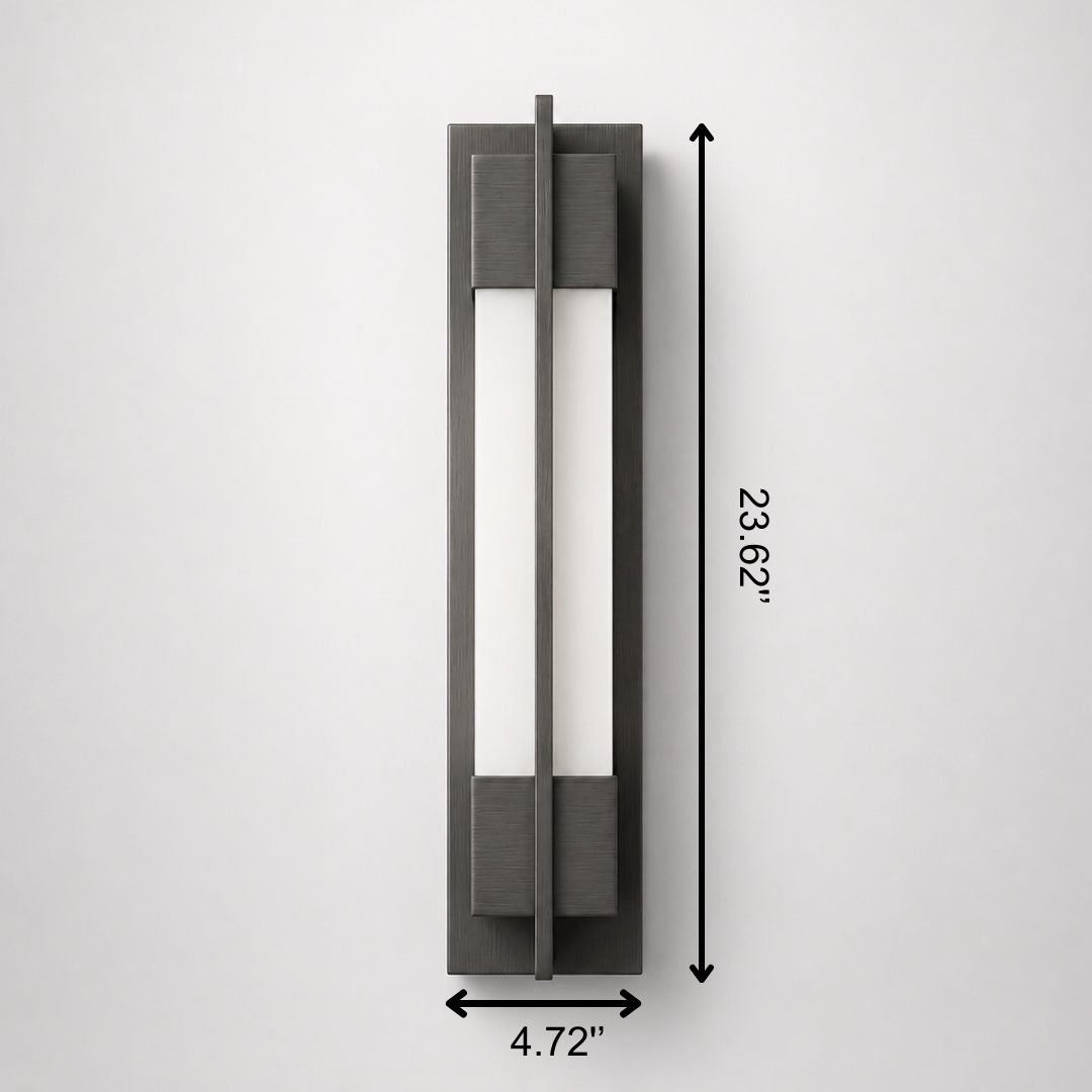 Faro Wall lamp - Stainless Steel & Acrylic / Black / H: 23.62’’ W: 4.72’’ - Outdoor Lighting