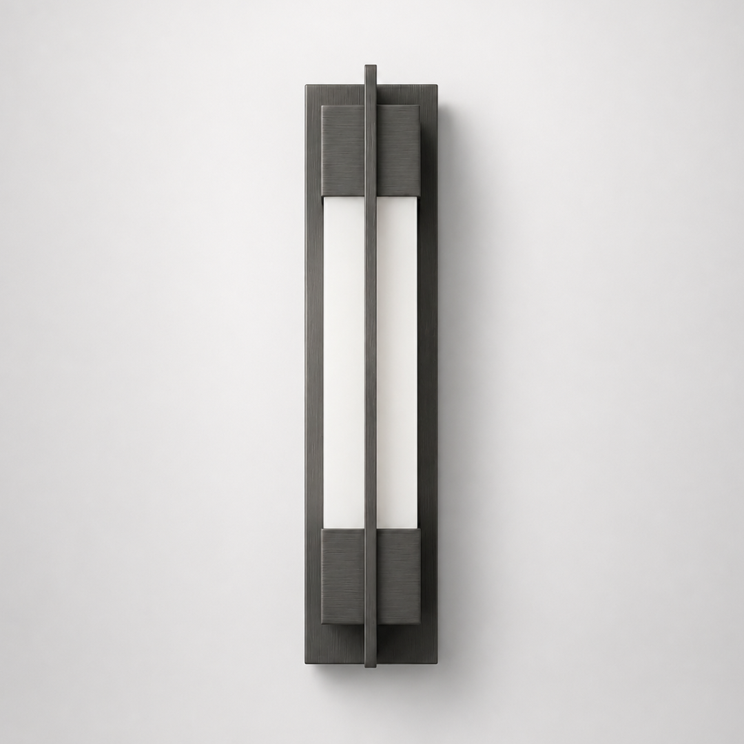Faro Wall lamp - Stainless Steel & Acrylic / Black / H: 23.62’’ W: 4.72’’ - Outdoor Lighting