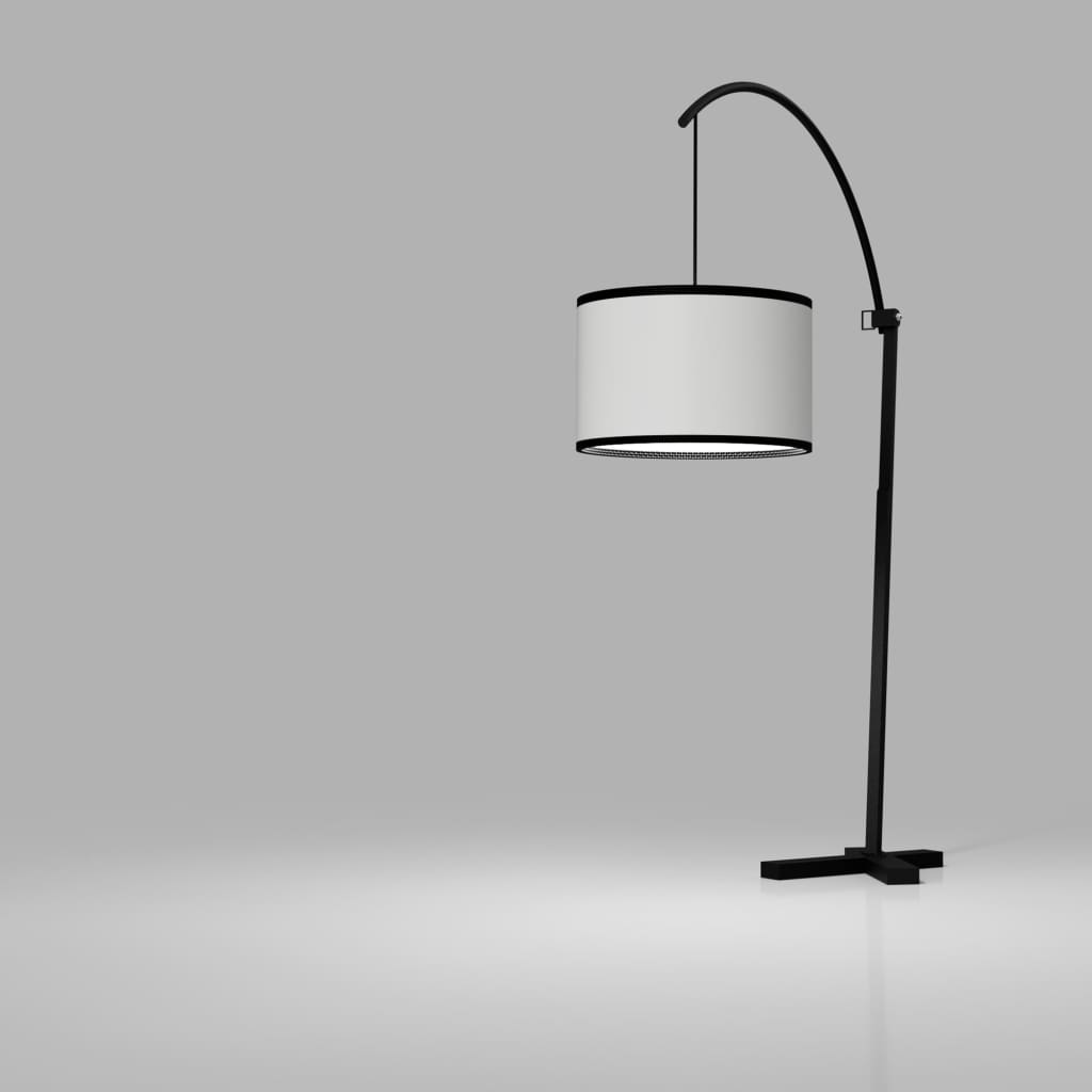 5th Avenue Curved-Arm Black Floor Lamp