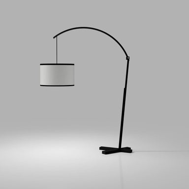 5th Avenue Curved-Arm Black Floor Lamp