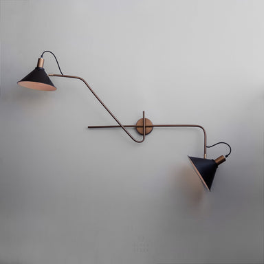 50Ninety Mid-Century Modern Wall Sconce Twin Lampshade