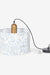 Flake Hanging Lamp Blue - Natural Wood and Blue Waste Fabrics Shred / 31x31x27 cm / Blue fabric waste upcycled