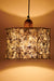 Flake Hanging Lamp Blue - Natural Wood and Blue Waste Fabrics Shred / 31x31x27 cm / Blue fabric waste upcycled