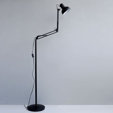 Flamingo Black Swing-Arm Minimal Decor LED Floor Lamp