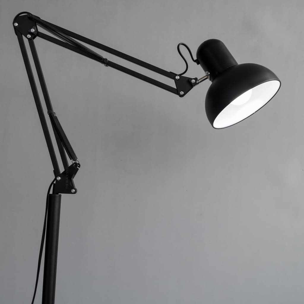 Flamingo Black Swing-Arm Minimal Decor LED Floor Lamp