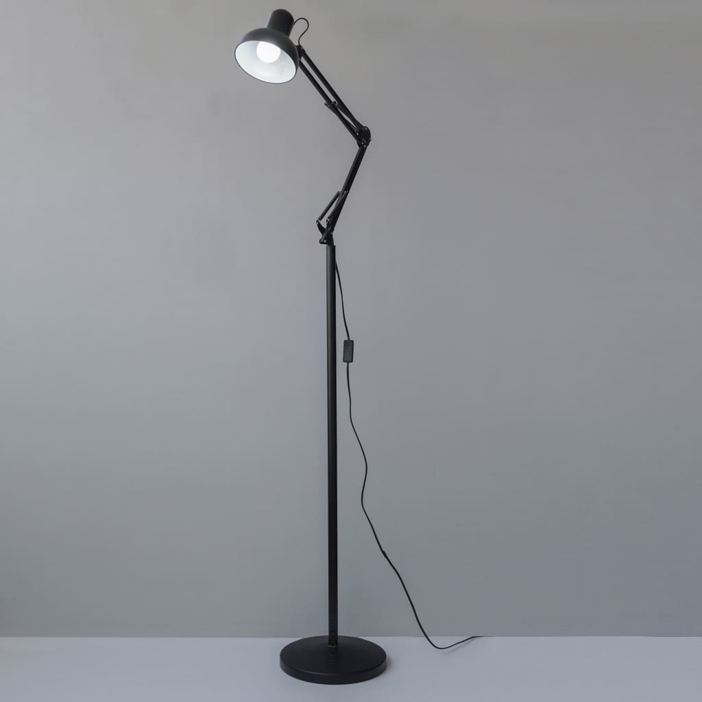 Flamingo Black Swing-Arm Minimal Decor LED Floor Lamp