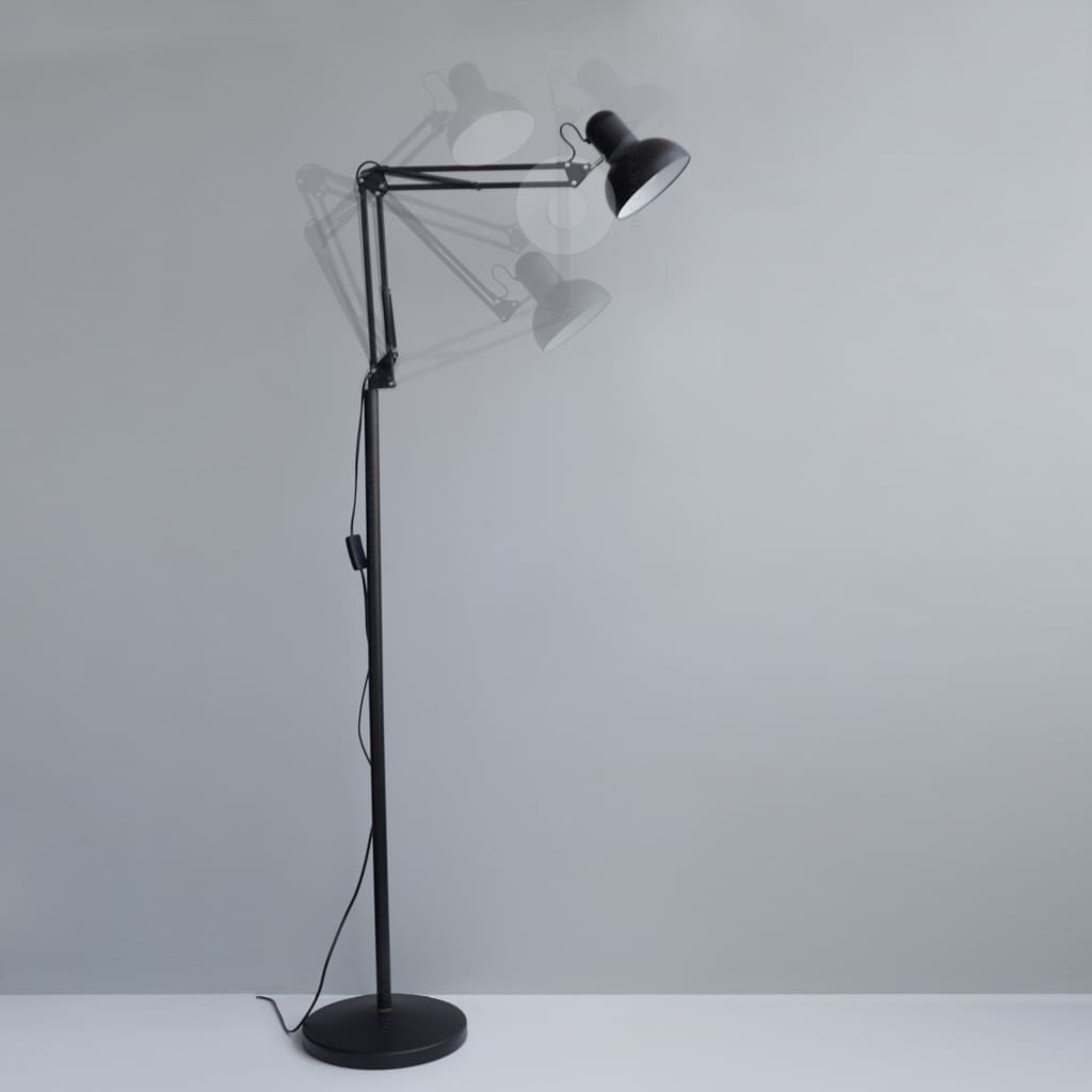 Flamingo Black Swing-Arm Minimal Decor LED Floor Lamp