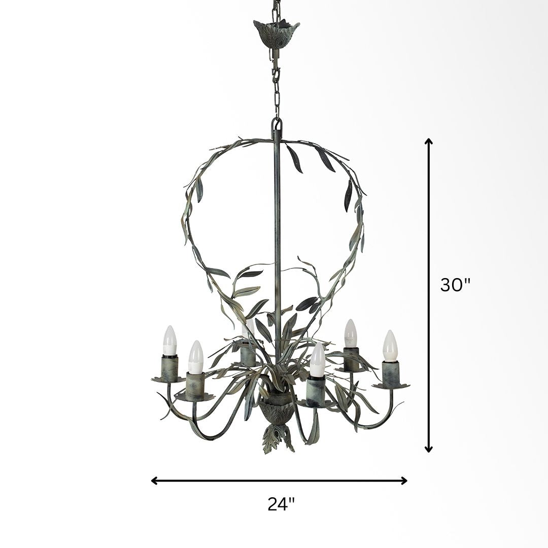 Floren Chandelier - Patina / Iron / 24’’Wx 30’’H - Lighting