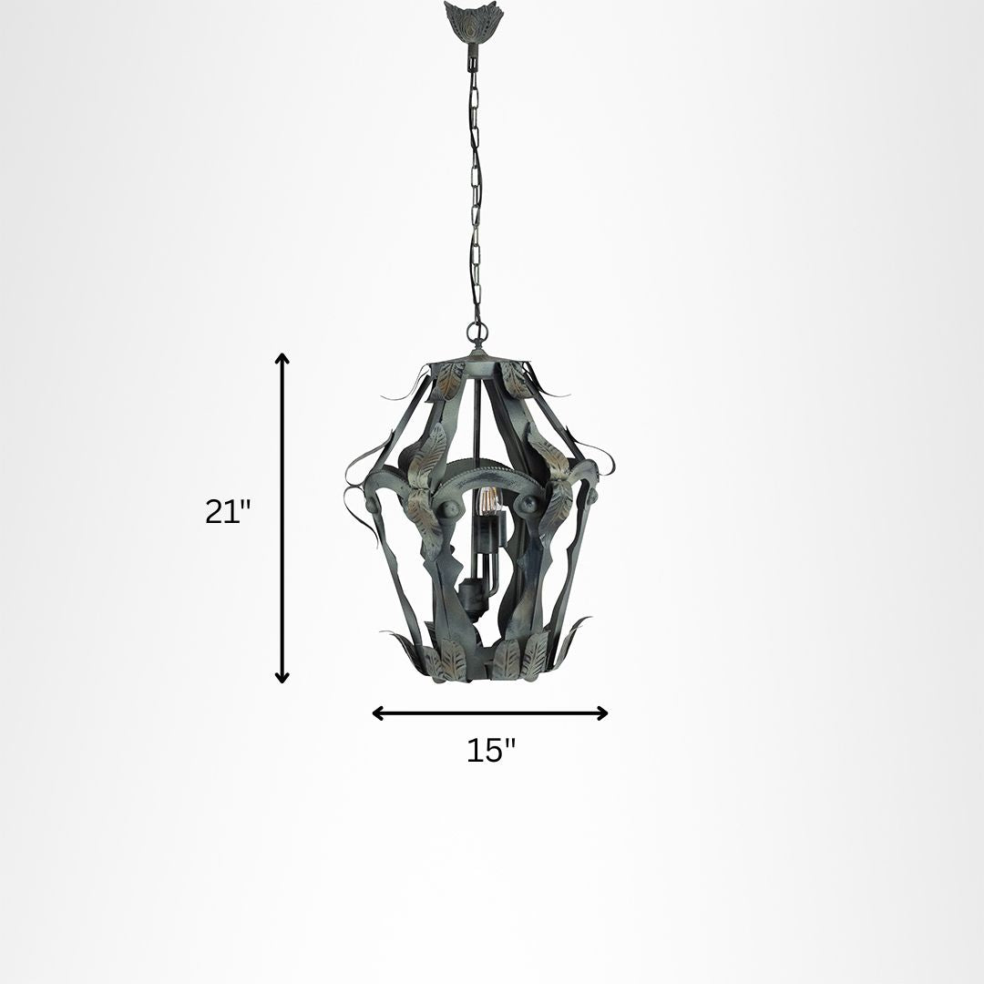 Floren Lantern - Without Bulb / Patina / Size: D:15’’ H:21’’ - Lighting