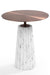 Flut Table - Natural / Stainless steel and marble / 42cm x 42cm x 16cm - Indoor Furniture