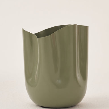 Fluted Bloom Planter - Green / Metal / 20L X 20W X 24H In Cms - Garden