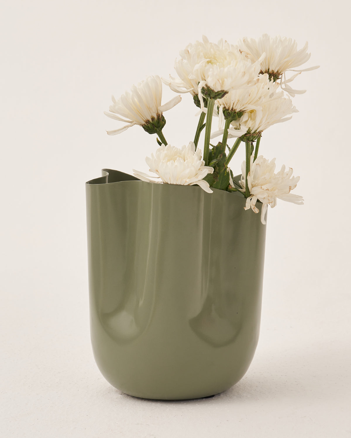 Fluted Bloom Planter - Green / Metal / 20L X 20W X 24H In Cms - Garden