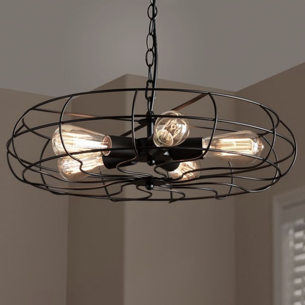 Flywheel Industrial Pendant Cage Lamp