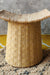 Freesia Cane Ottoman - Yellow / Bamboo, jute rope and rattan / L: 21’’ W: 25’’ H: 18’’ - Furniture