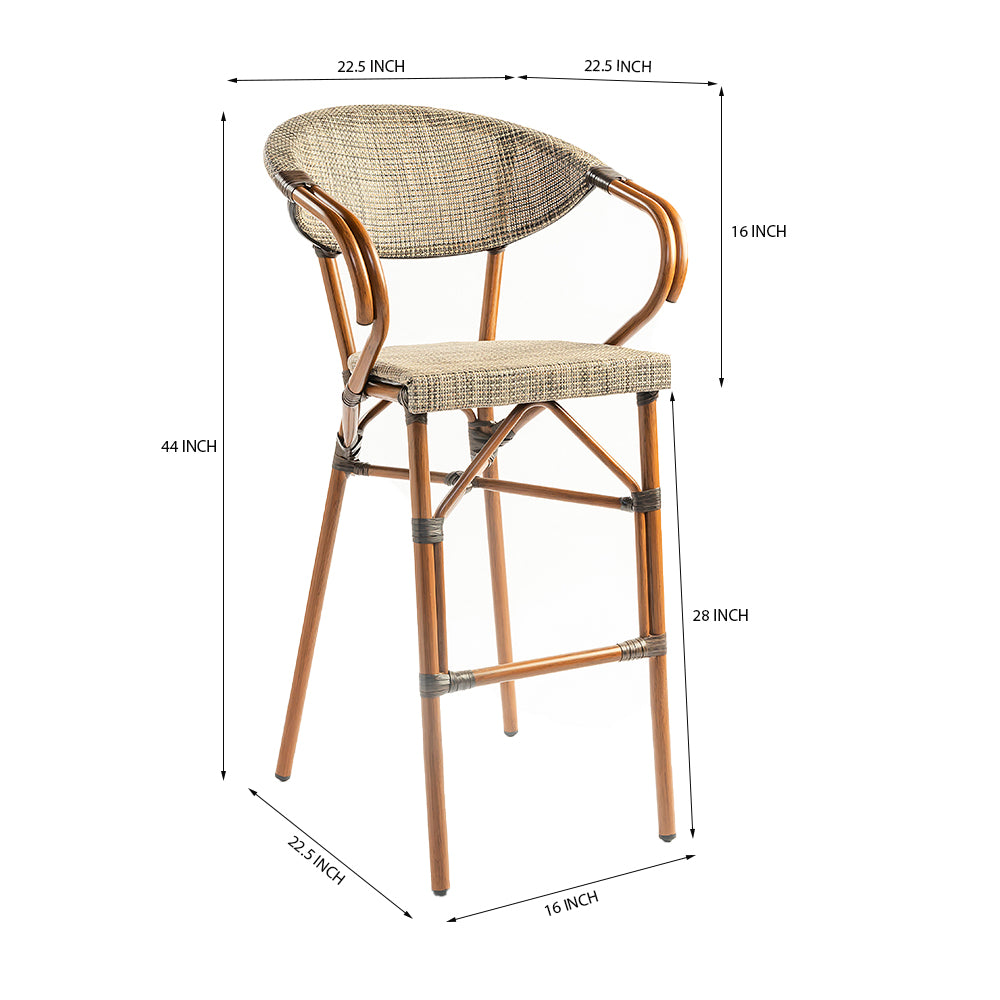 Fresco Bar Chair 07 - Aluminium / CM:- L:- 56 x W:- 57 x H:- 113 - Indoor Furniture