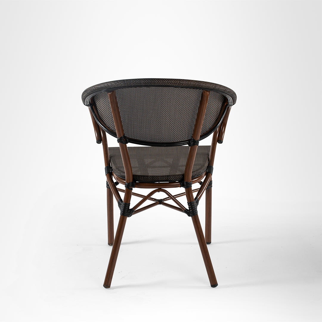 Fresco Chair 03 - W: 23.5’’ D: 20’’ H: 32.5’’ SH: 17’’ / Brown / Aluminium - Outdoor Furniture