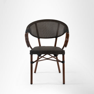 Fresco Chair 03 - W: 23.5’’ D: 20’’ H: 32.5’’ SH: 17’’ / Brown / Aluminium - Outdoor Furniture